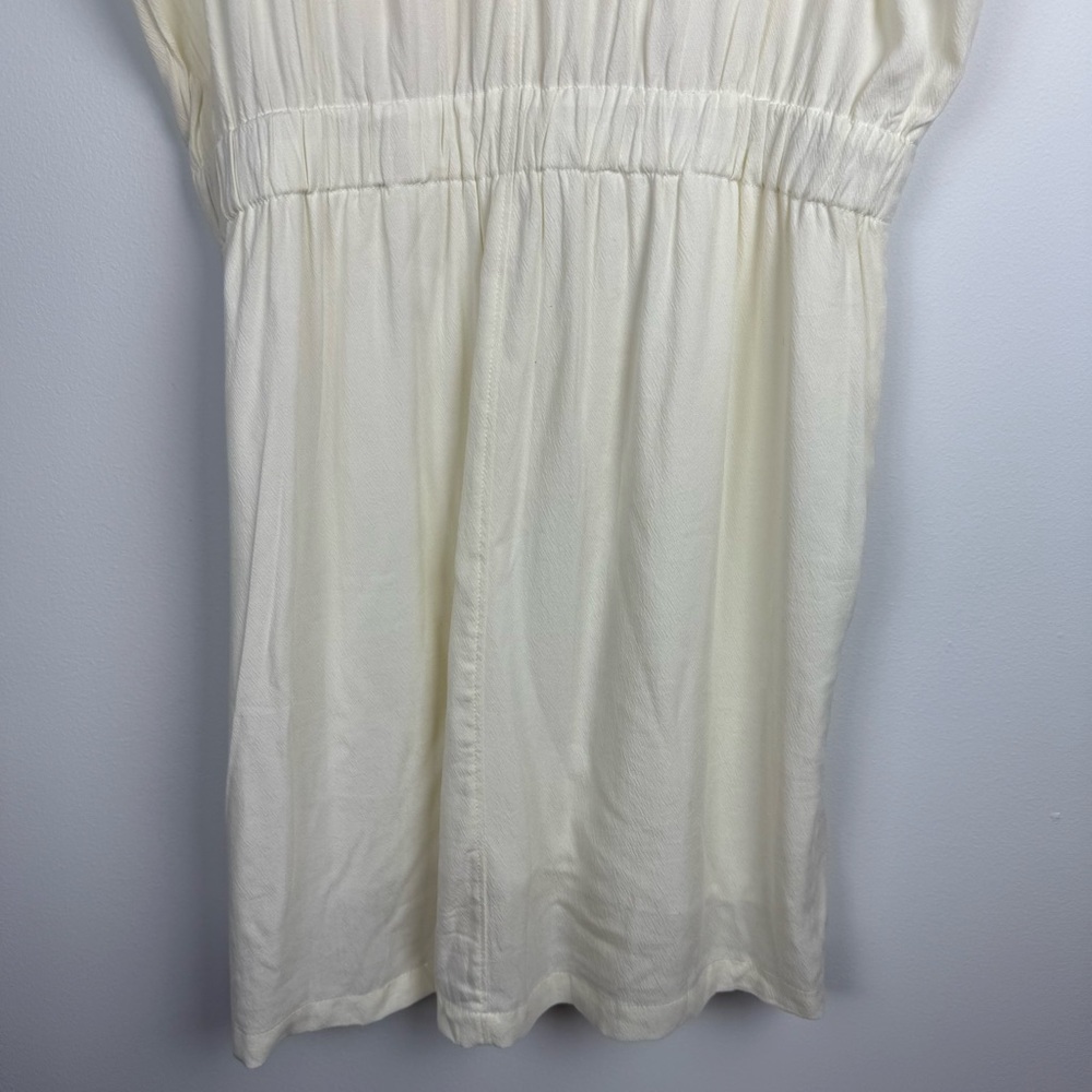 NWT Thread & Supply Maya Cream Dress Button Front Elastic Waist Size L - Picture 15 of 17